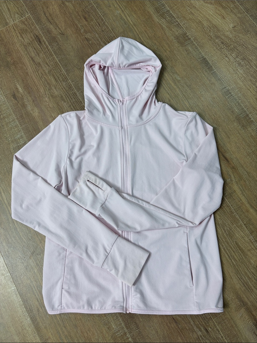 Uniqlo Women's Light Pink Hooded Zip Utility Jacket